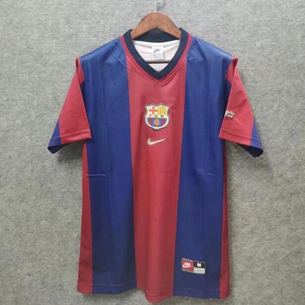 1998-99 Barcelona Retro Home Kit Soccer Jersey